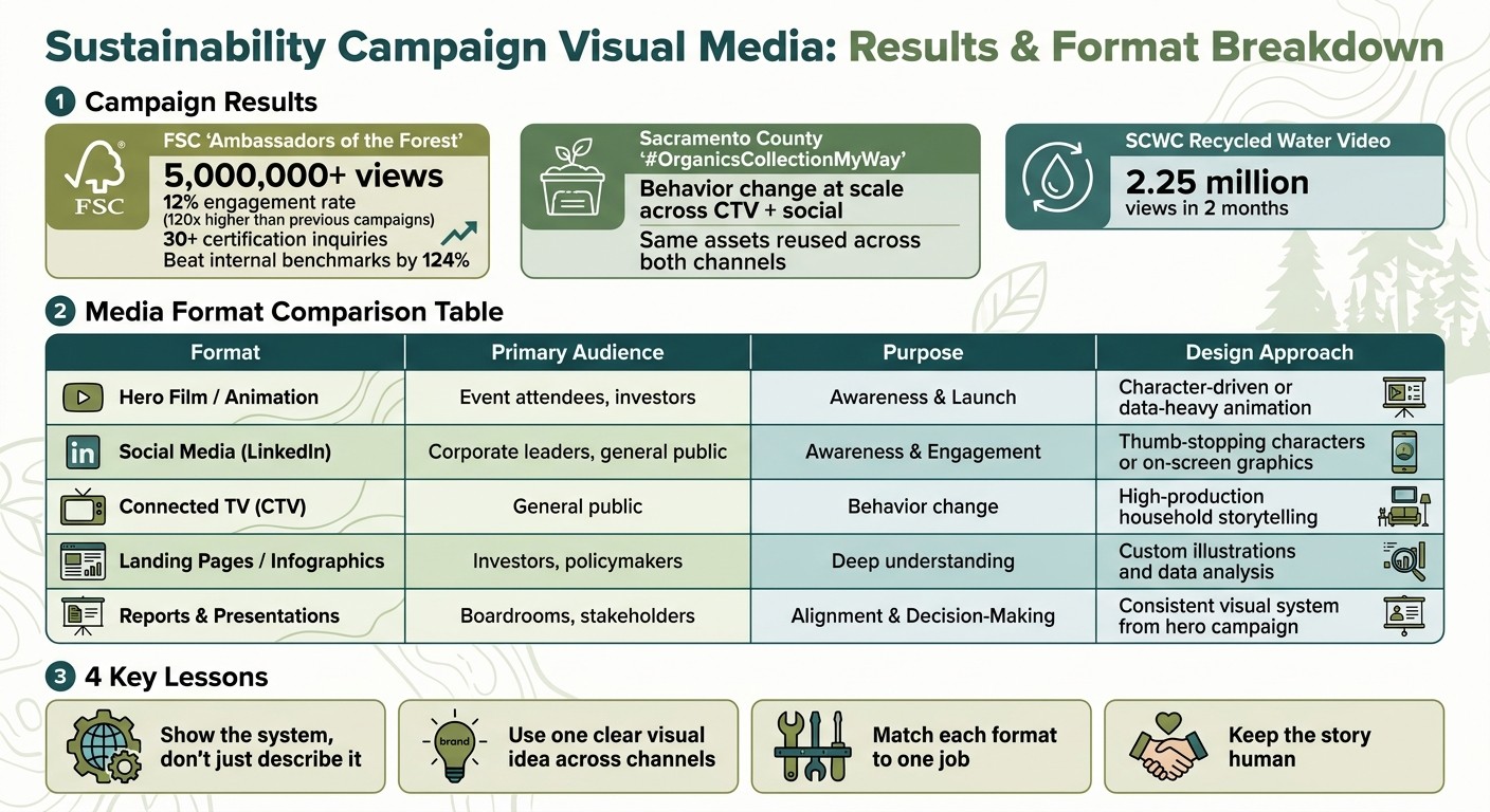 Sustainability Campaign Visual Media Results: Key Metrics & Format Breakdown