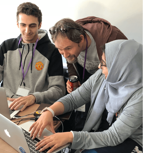 Photo of Hadi, Nick and Riz at the Lincoln Hack 2018