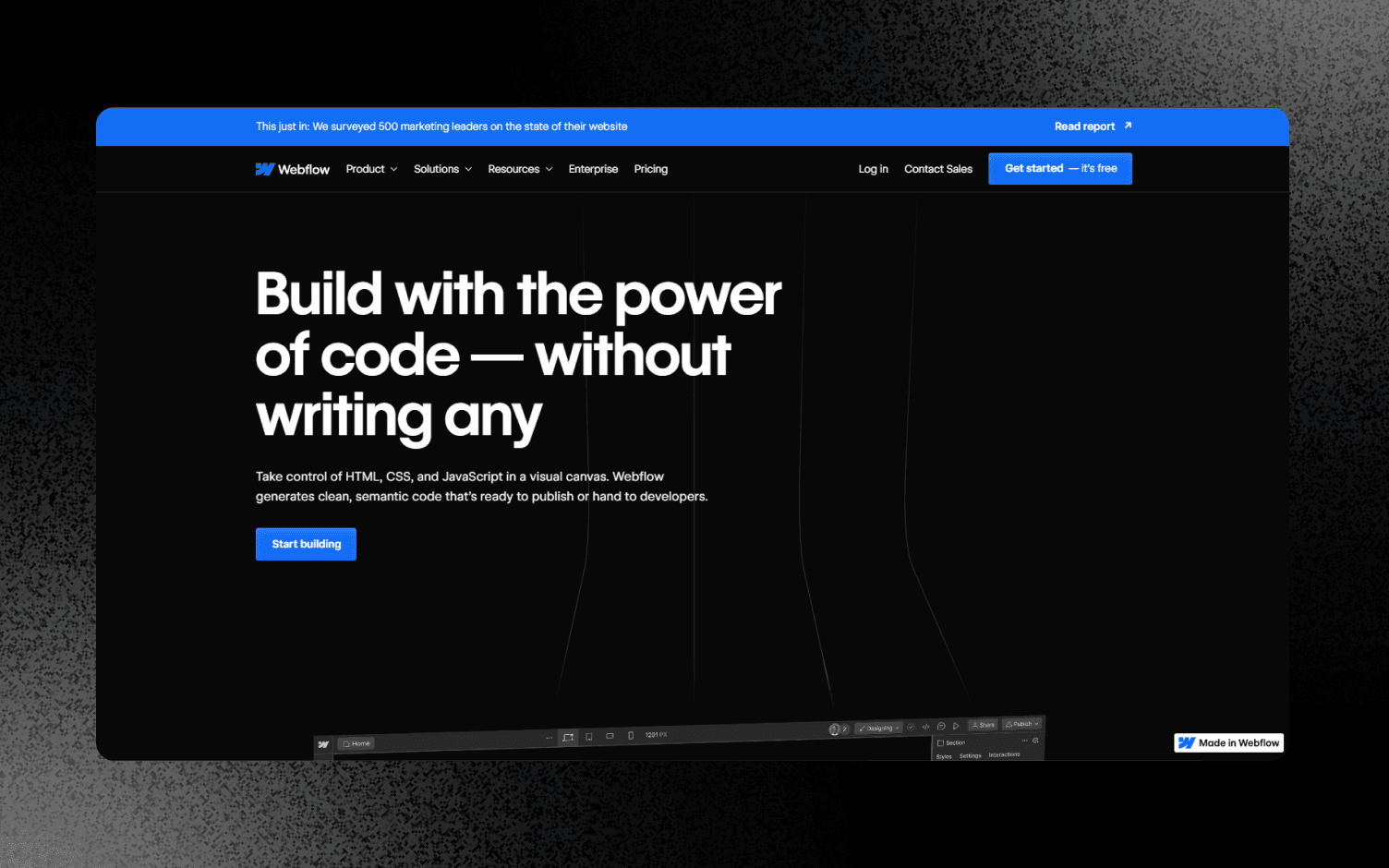webflow homepage glorify