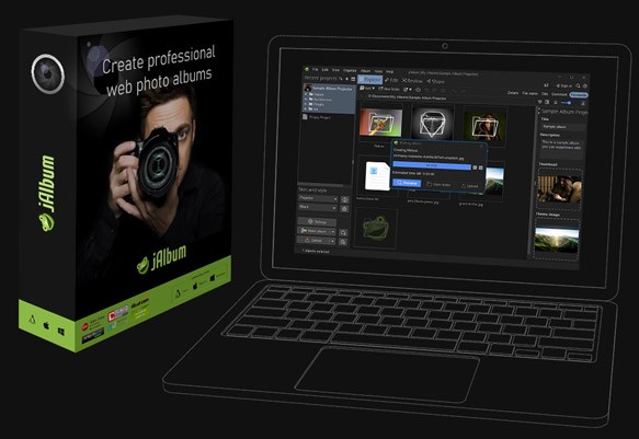 jAlbum software for creating, organizing, and publishing online photo galleries.