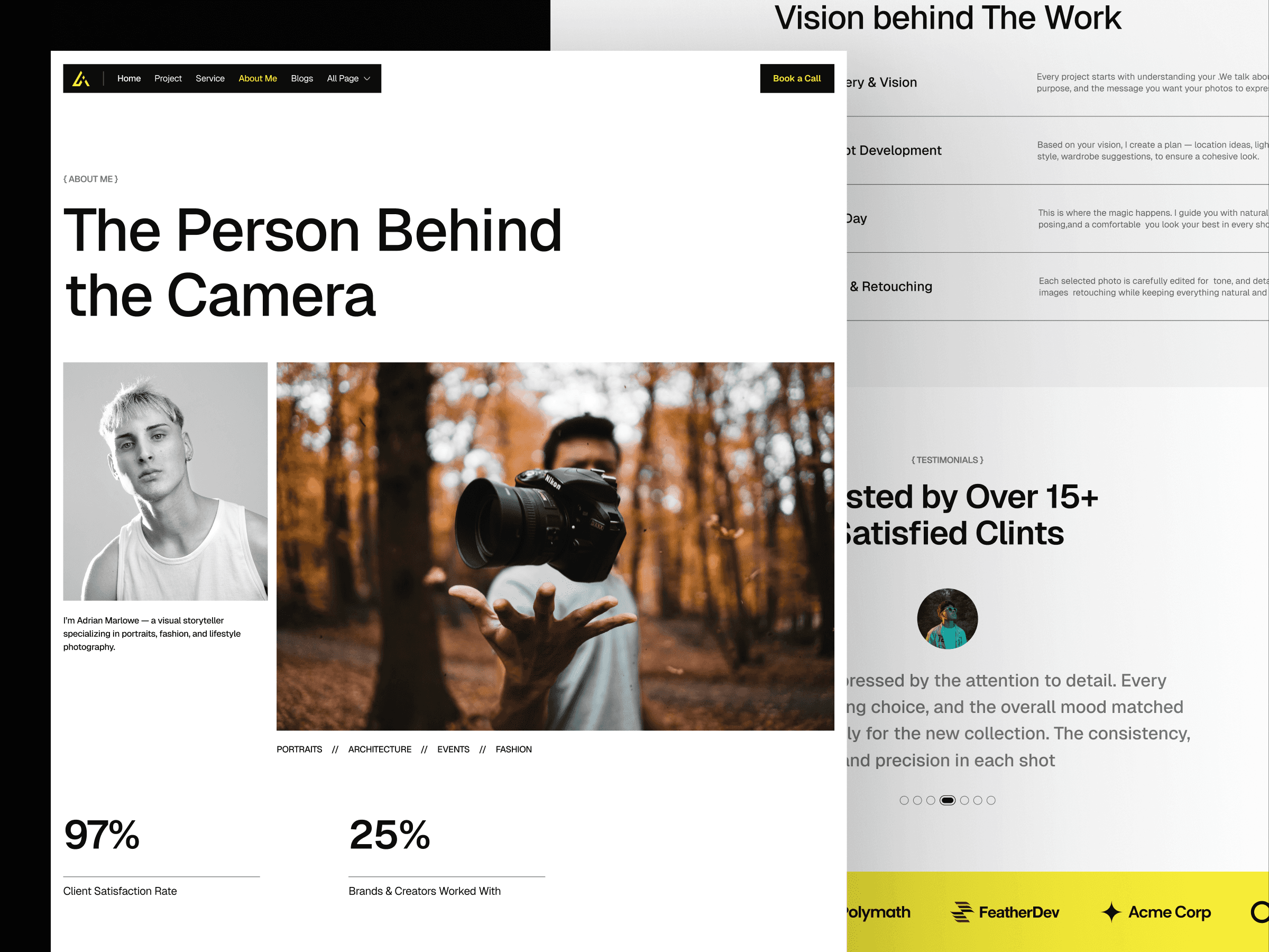 framer photographer portfolio template