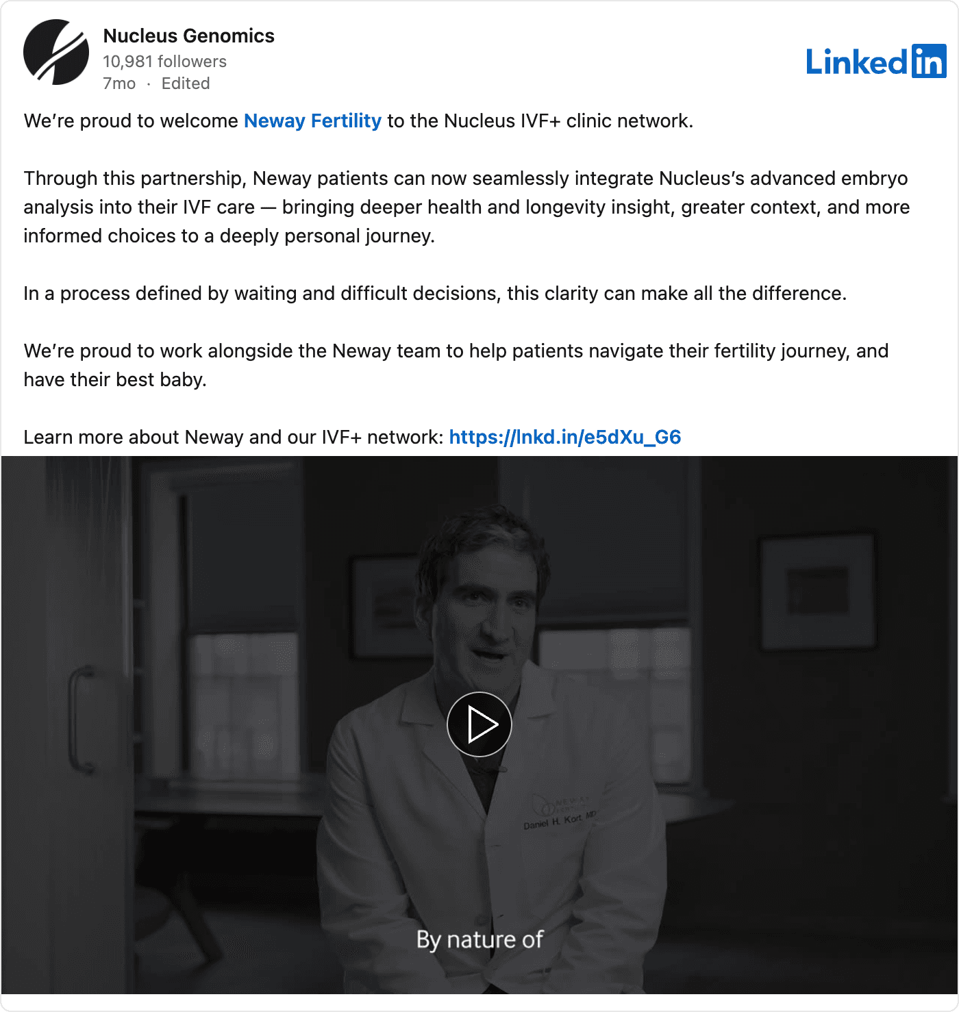 Post on LinkedIn