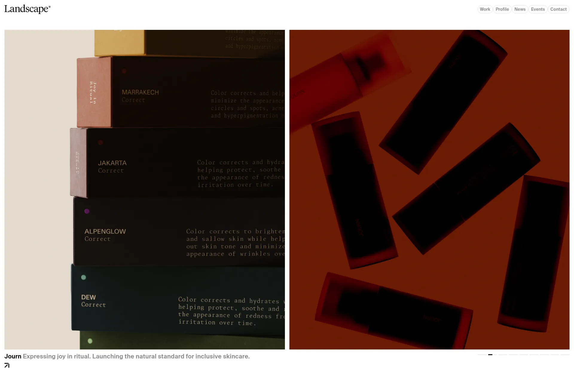 Screenshot of Landscape website