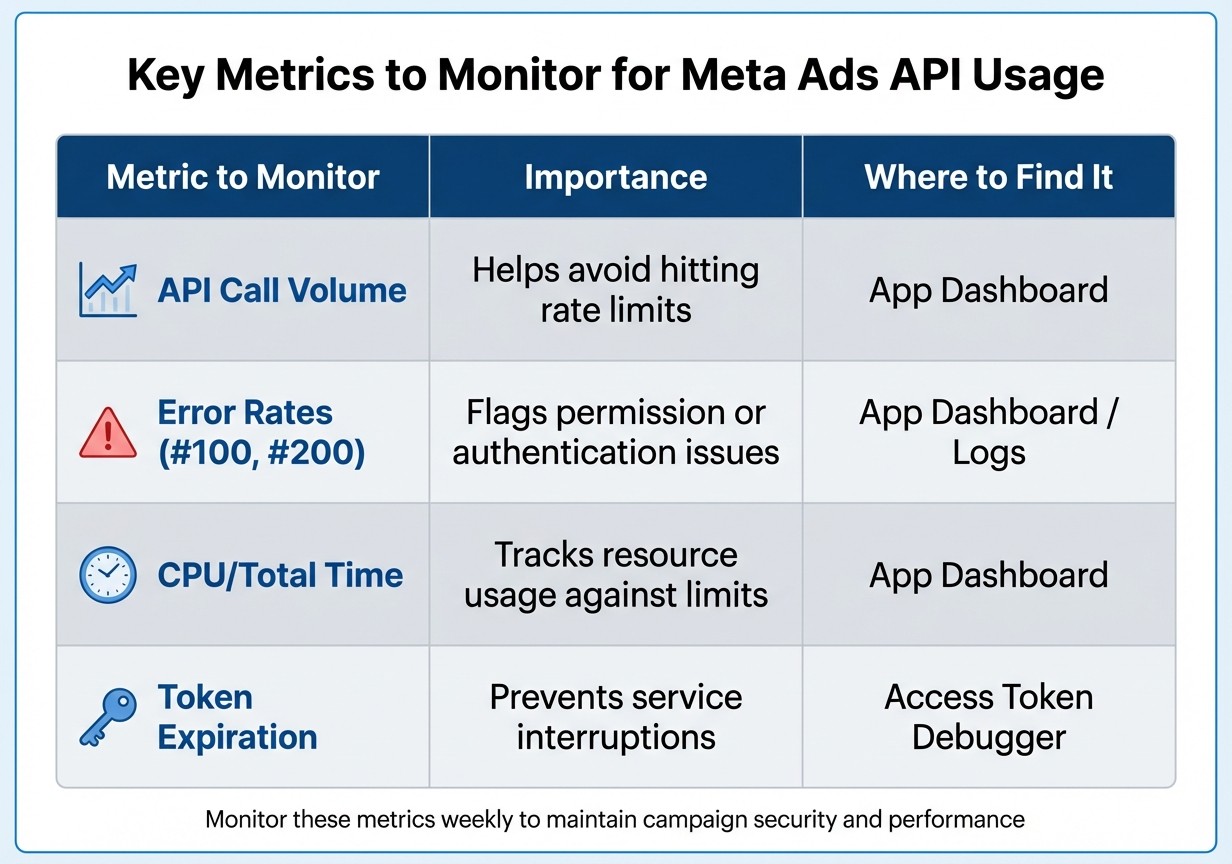 Key Metrics to Monitor for Meta Ads API Usage