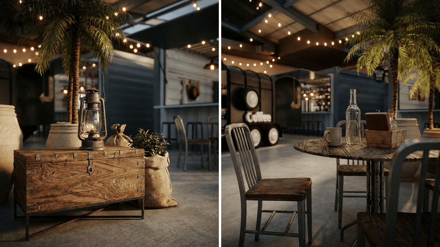 Open plan restaurants and sitting area