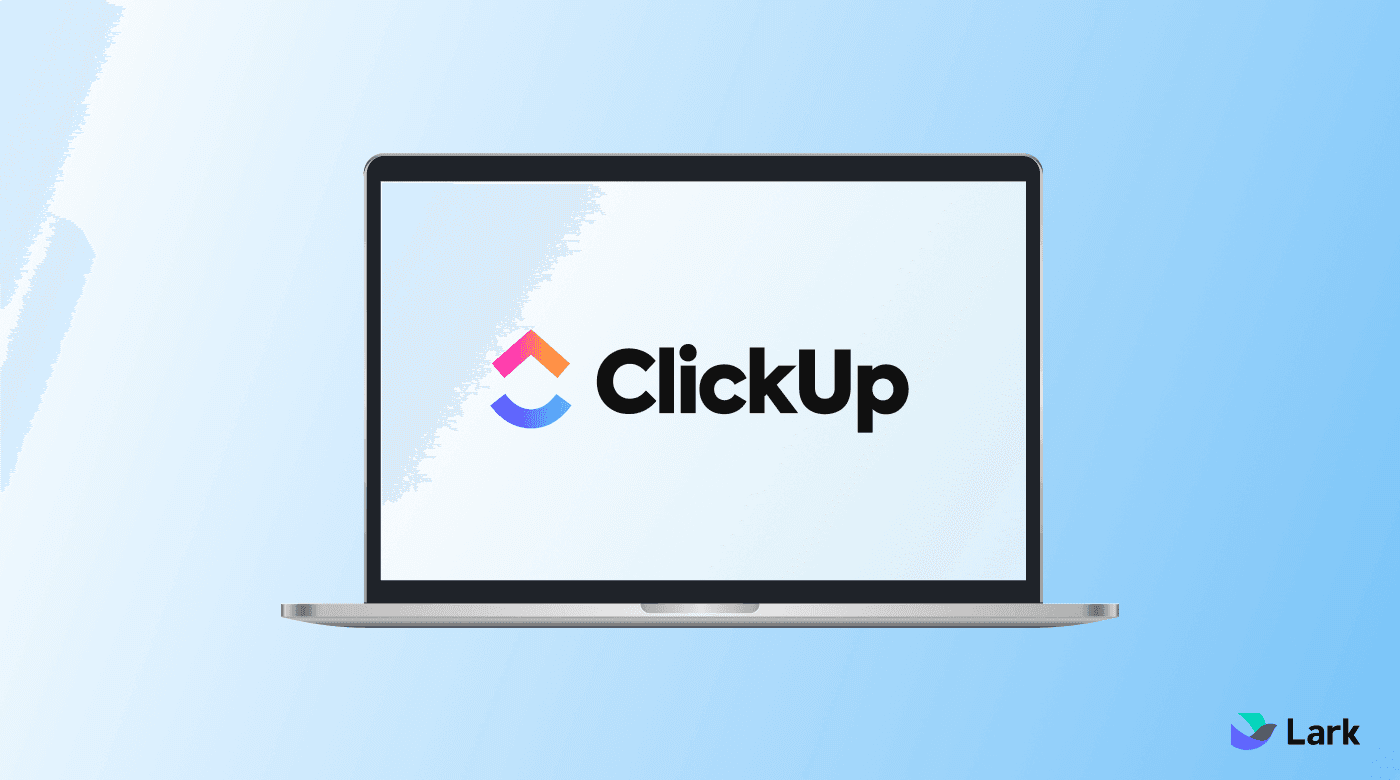 ClickUp Logo on a laptop