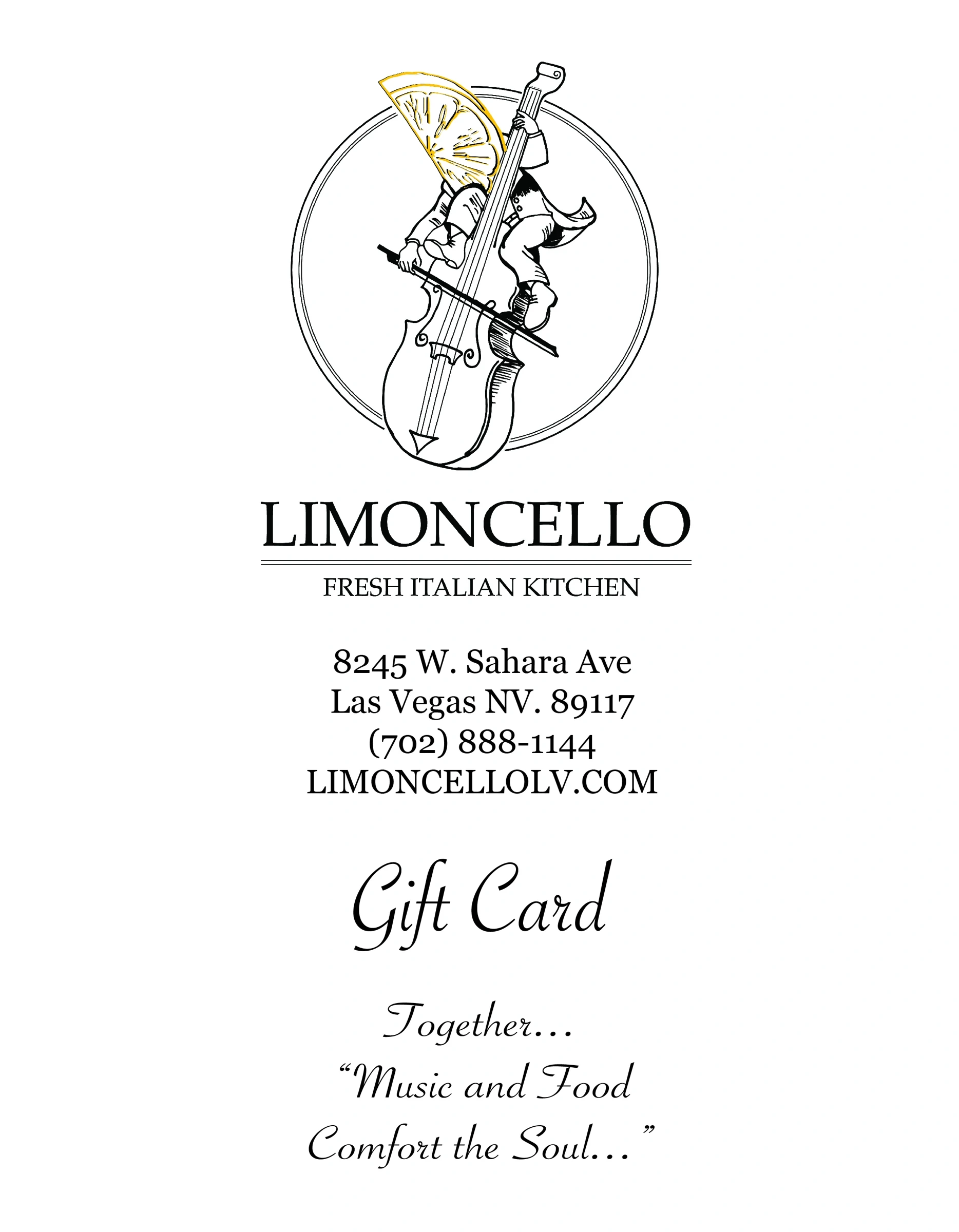 Limoncello — limoncello gift card