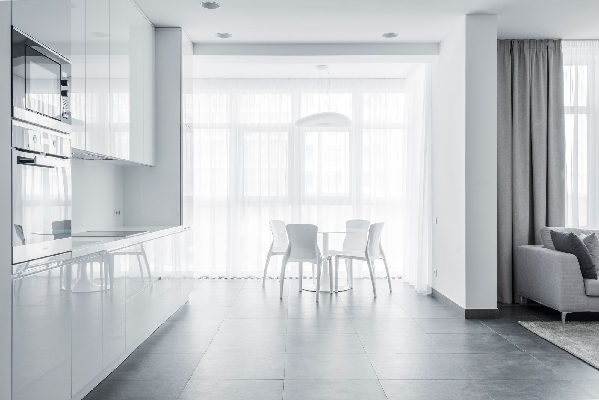 A bright dining area in a finished Corbel home