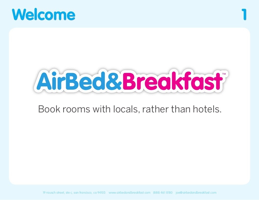 AirBnB Pitch Deck Cover Slide