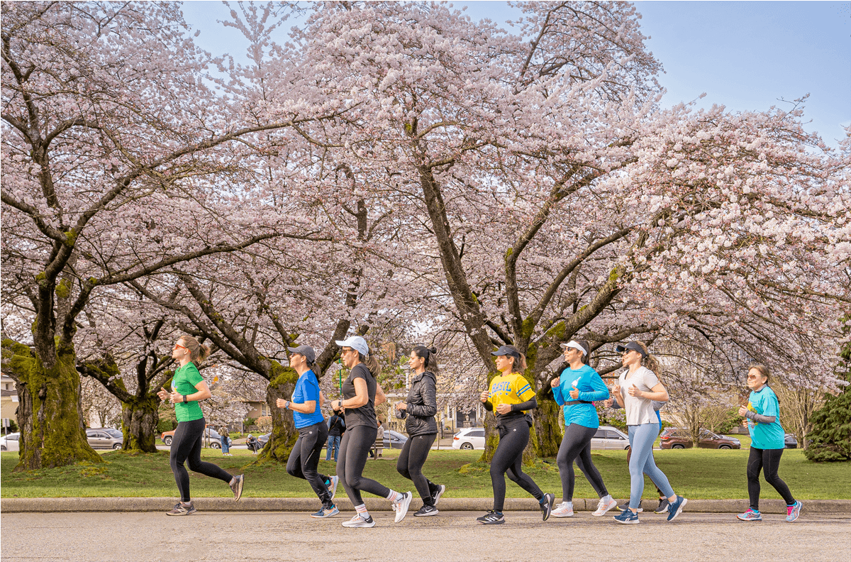 Group photo of all participants jumping together