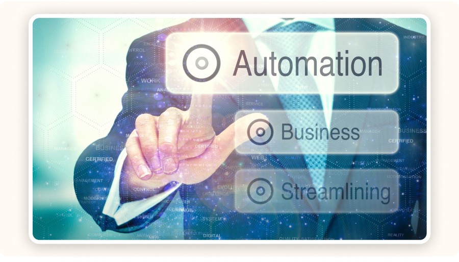 Businessman with a virtual interface