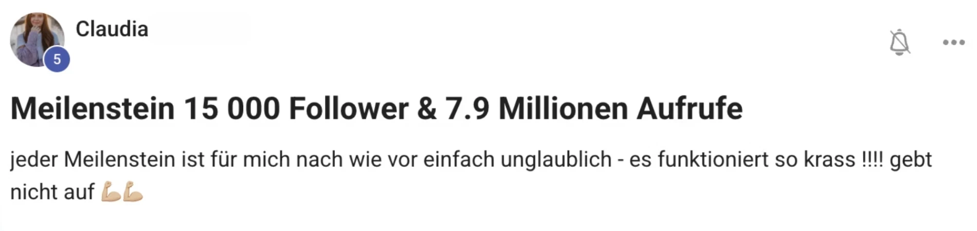 Kundenstimme KI Creator Akademie: Claudia erreicht 15.000 Follower und 7,9 Mio. Aufrufe in 30 Tagen