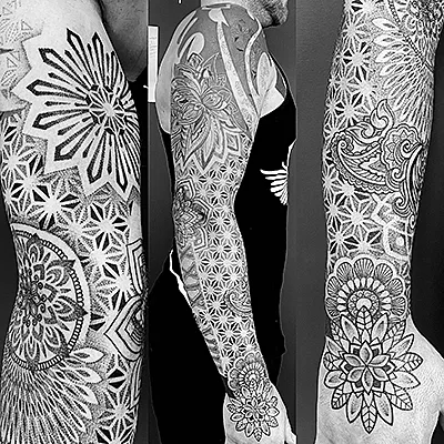 Tatouage ornemental Bras par Alex Lalex — Grinoir Tattoo