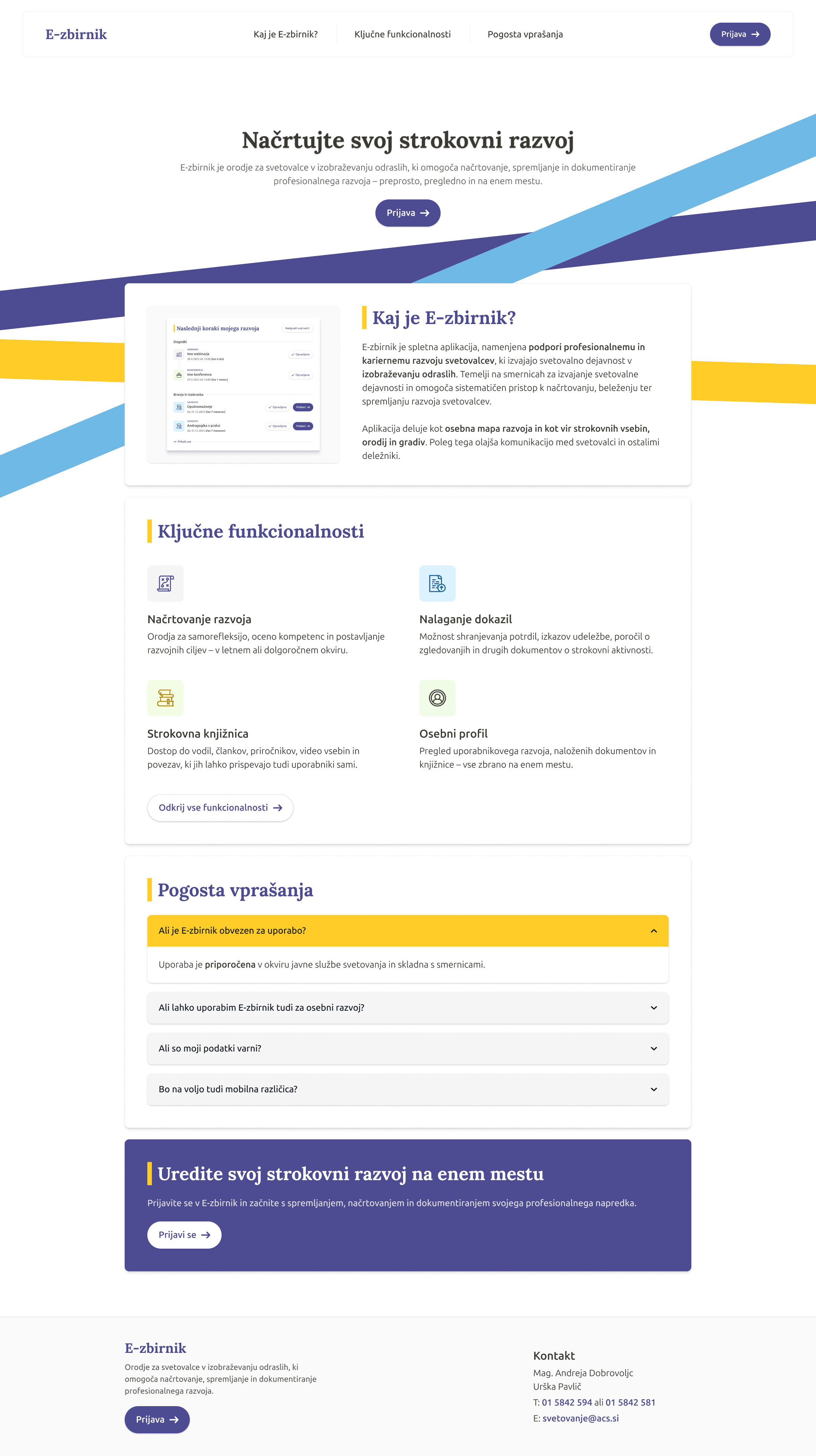 ACS E-Zbirnik landing page