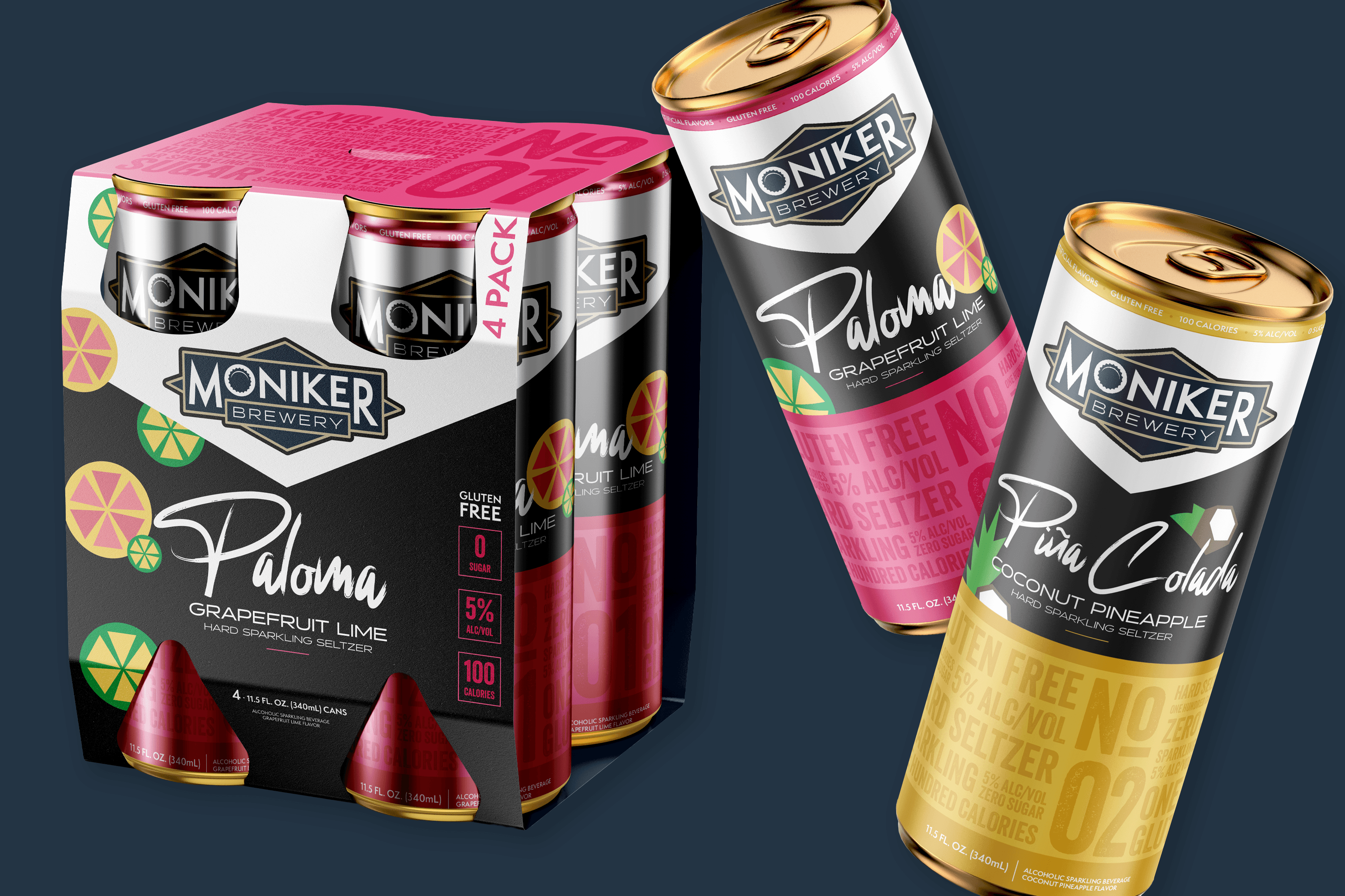 Moniker Brewery Seltzer Packaging