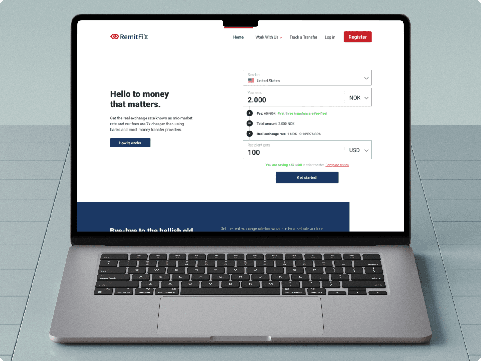 Remitfix Home hero section