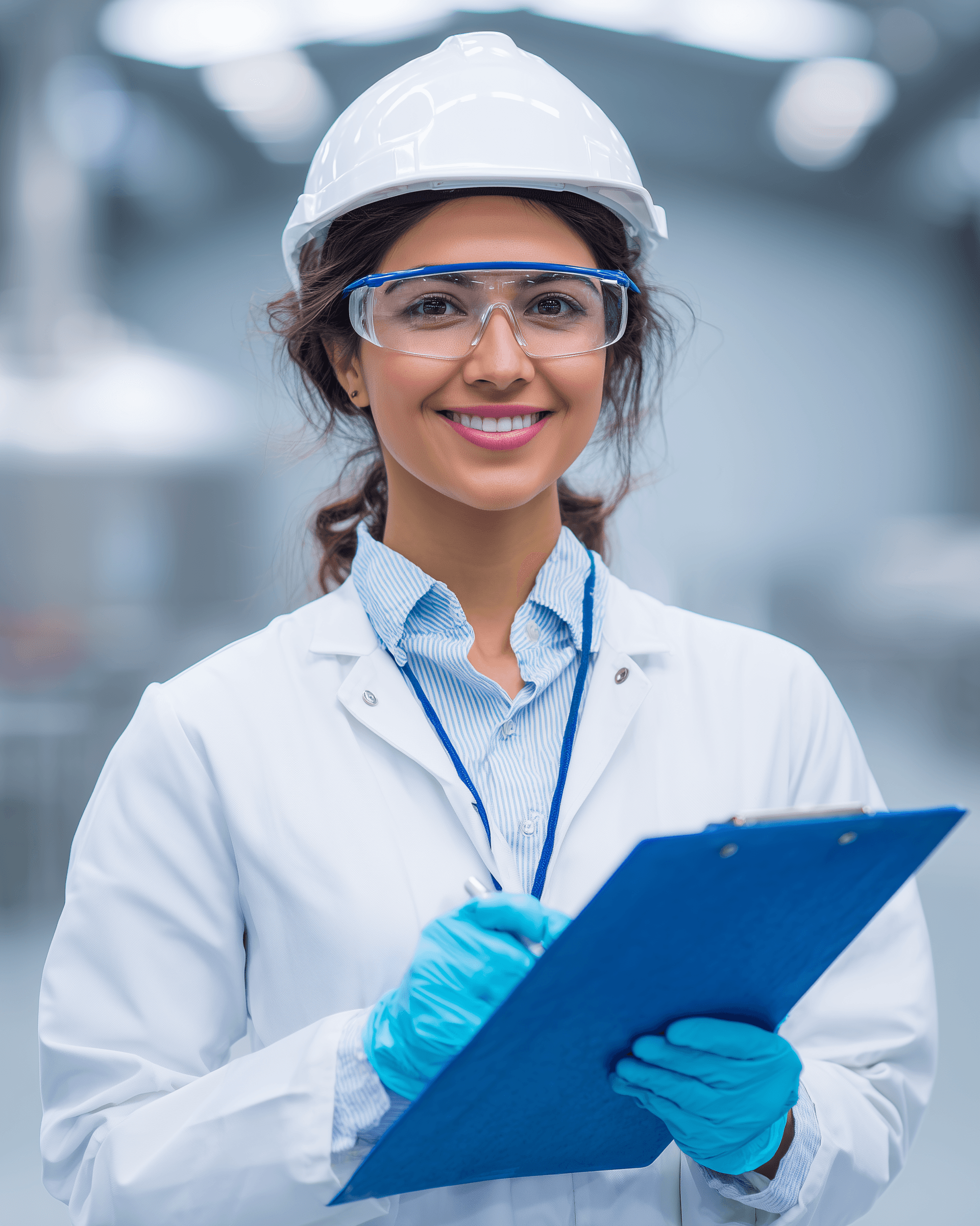 Thumbs up from lab technician for successful chemical delivery