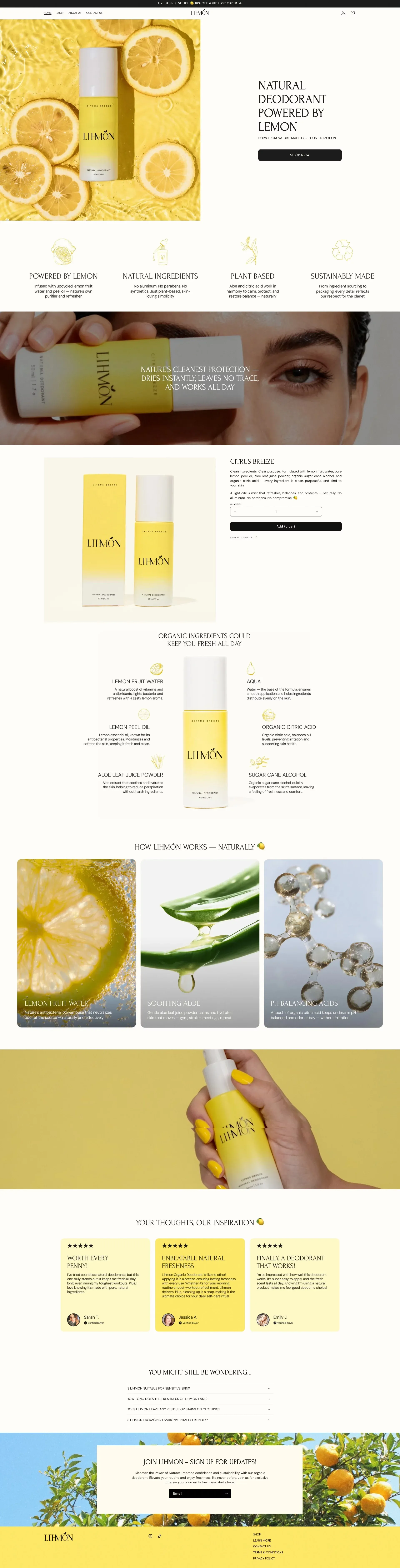 LIHMON ecommerce page screenshot showcasing Beauty and Ecommerce design