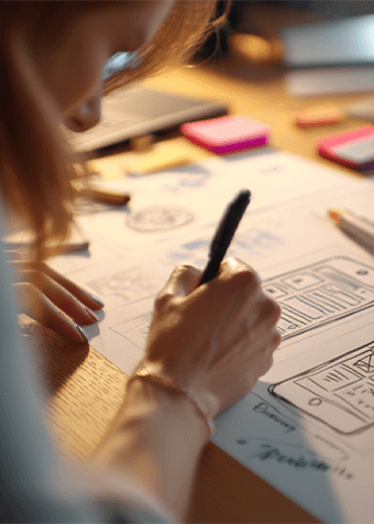 Portrait of portfolio creator – back view