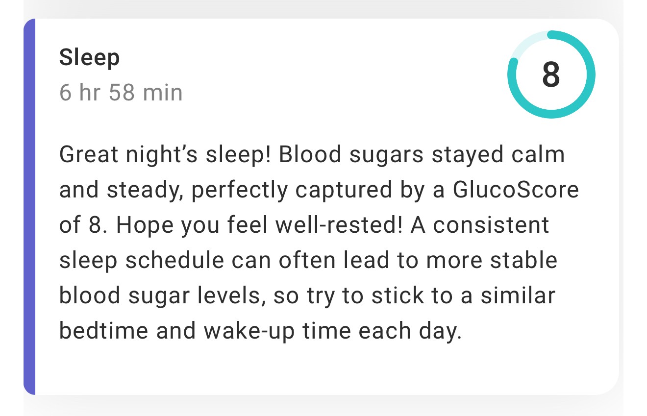 A GlucoSense Sleep Insight