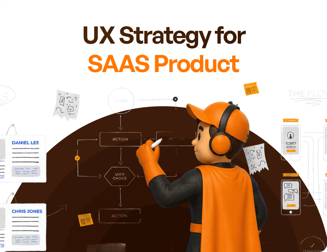 Mascot planning UX strategy on board for SAAS Products