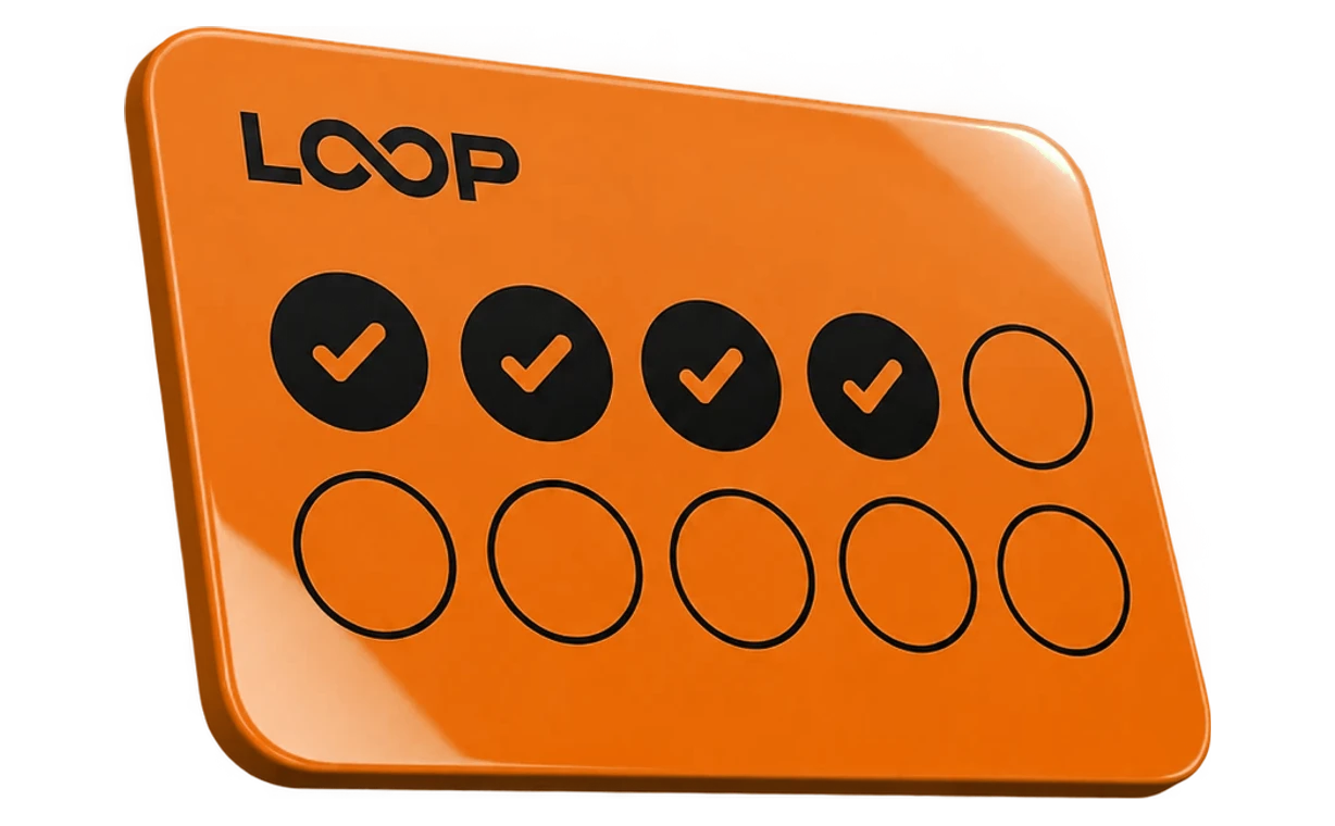 LOOP digital stamp card with checked stamps