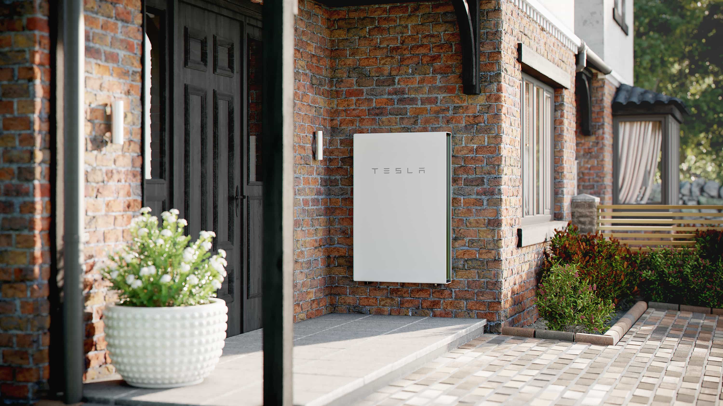 Tesla Powerwall 2 on a external wall