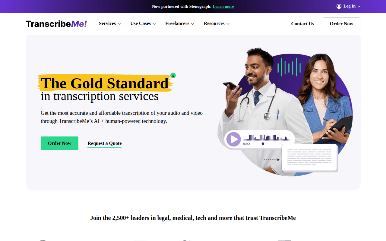 transcribeme home page
