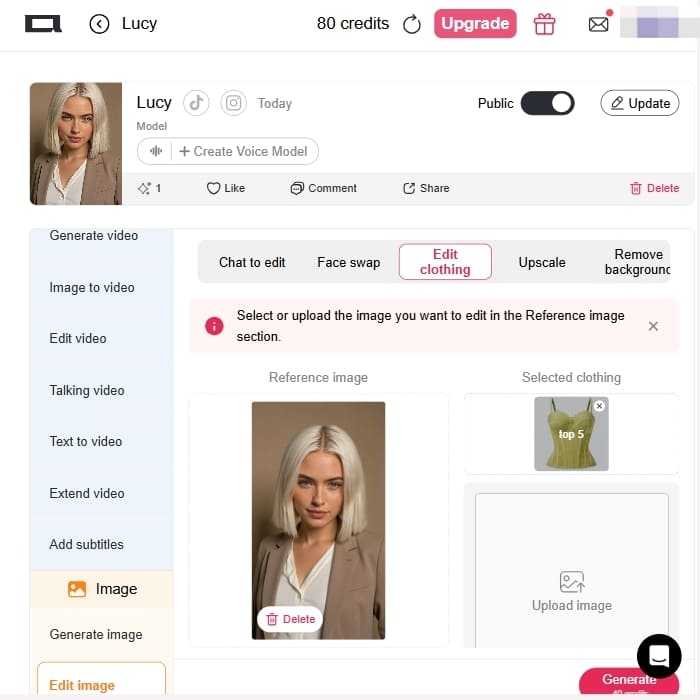 changeur de vêtements AI