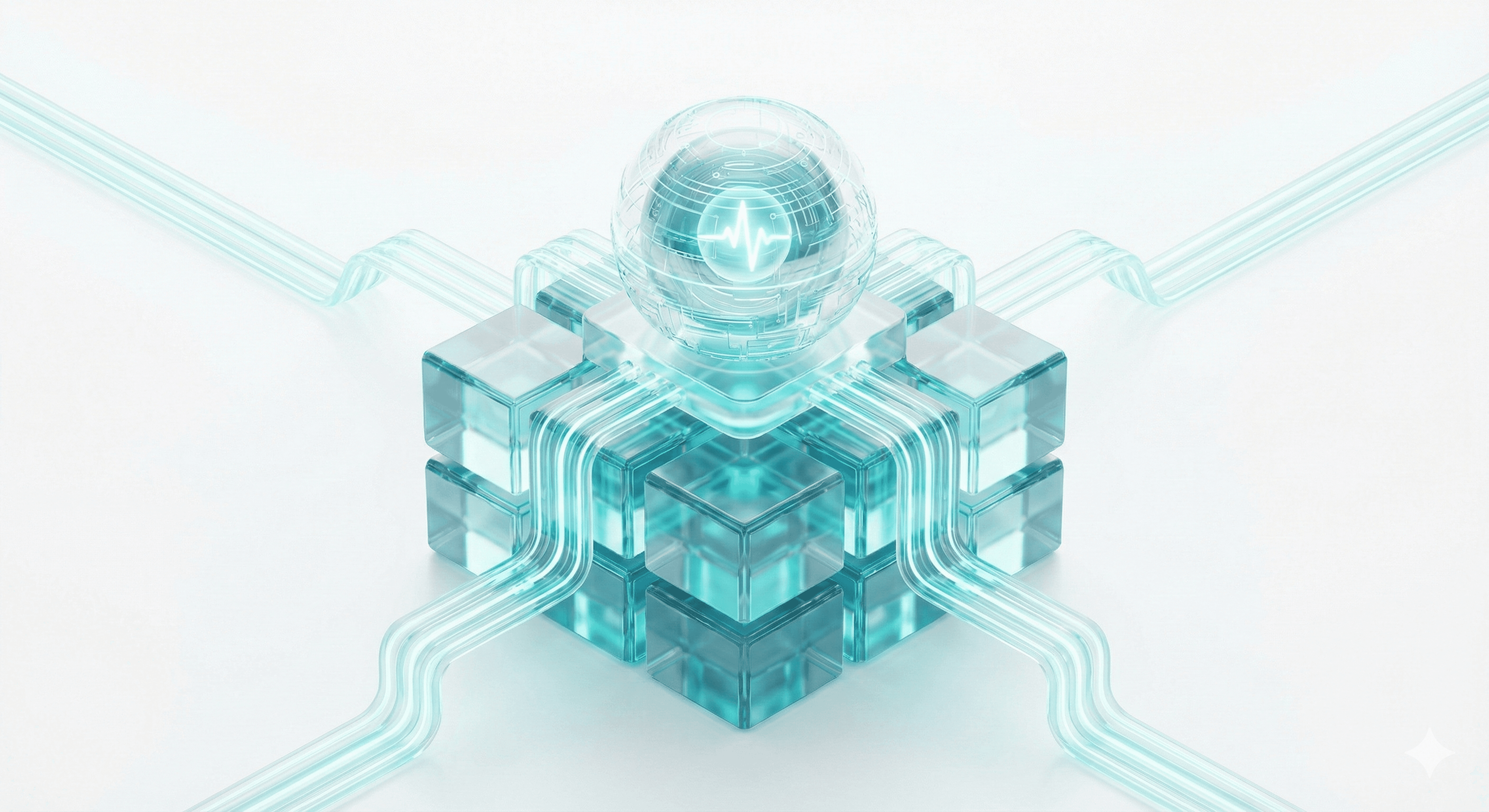 A woman in a pinstripe blazer works on a laptop while a man observes in a modern, brightly lit office setting.