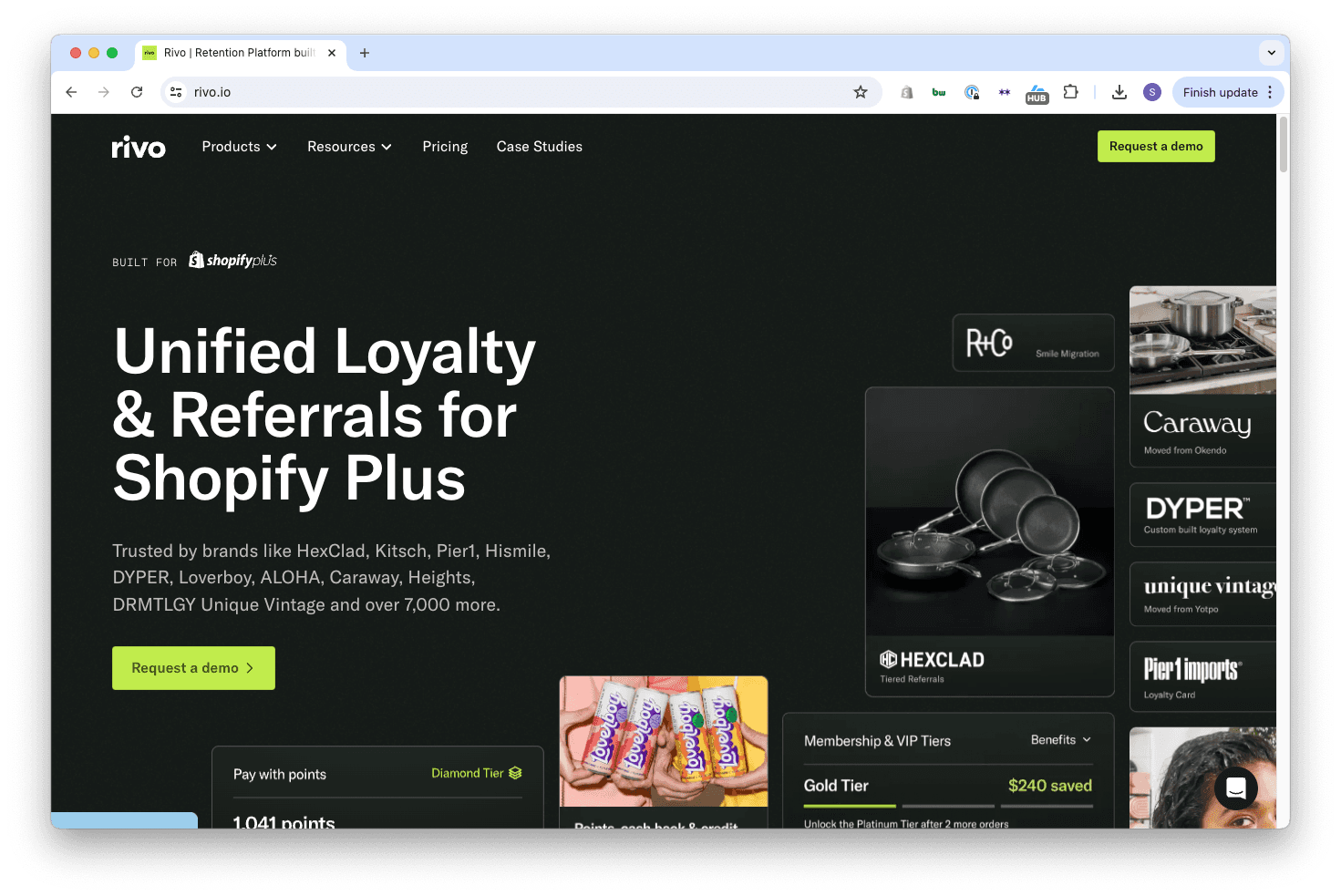 Rivo.io homepage