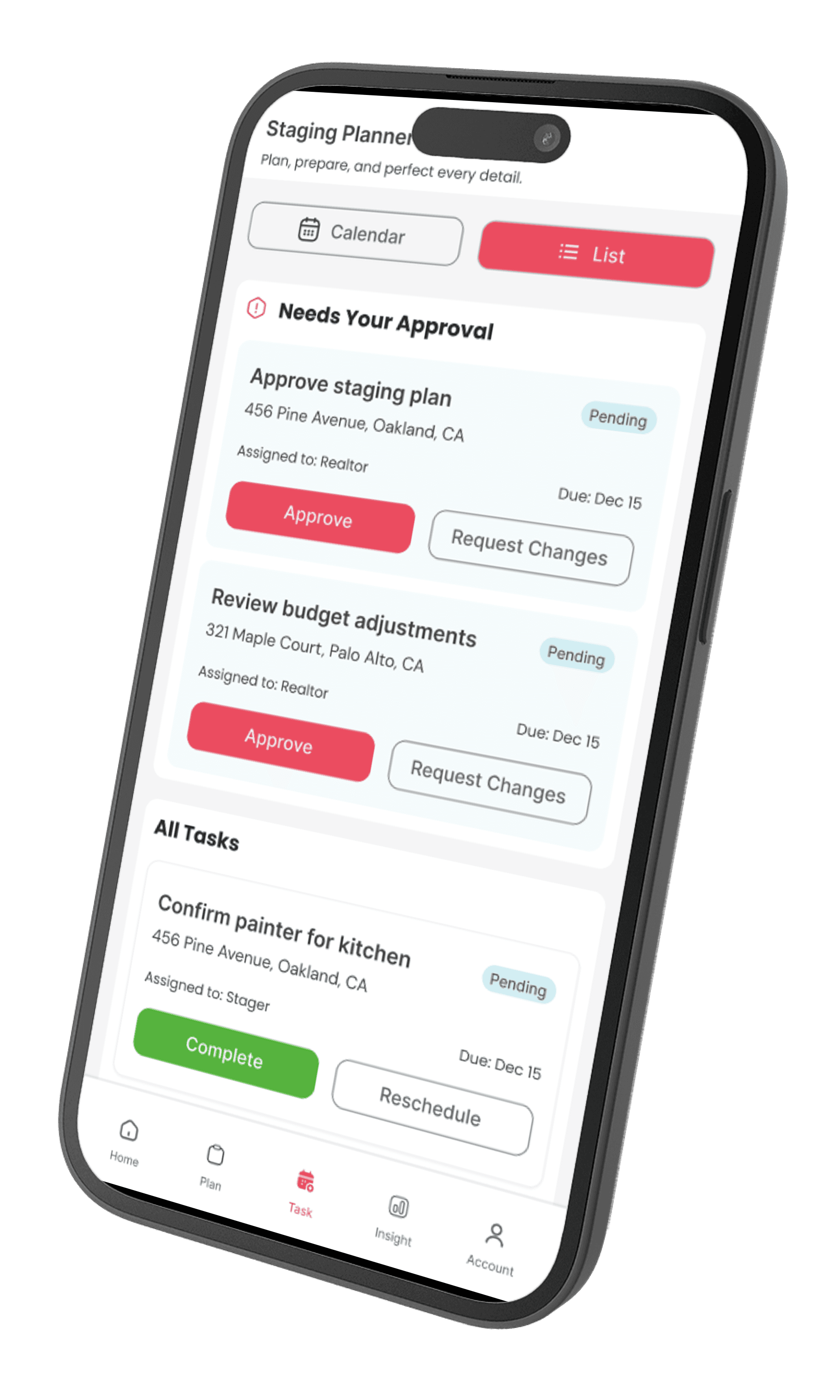 mobile app where a reciept is sorted