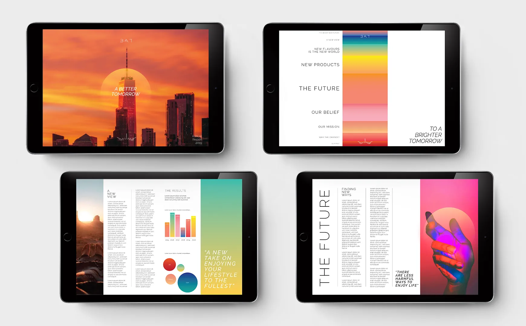 BAT rebrand app ipad screens