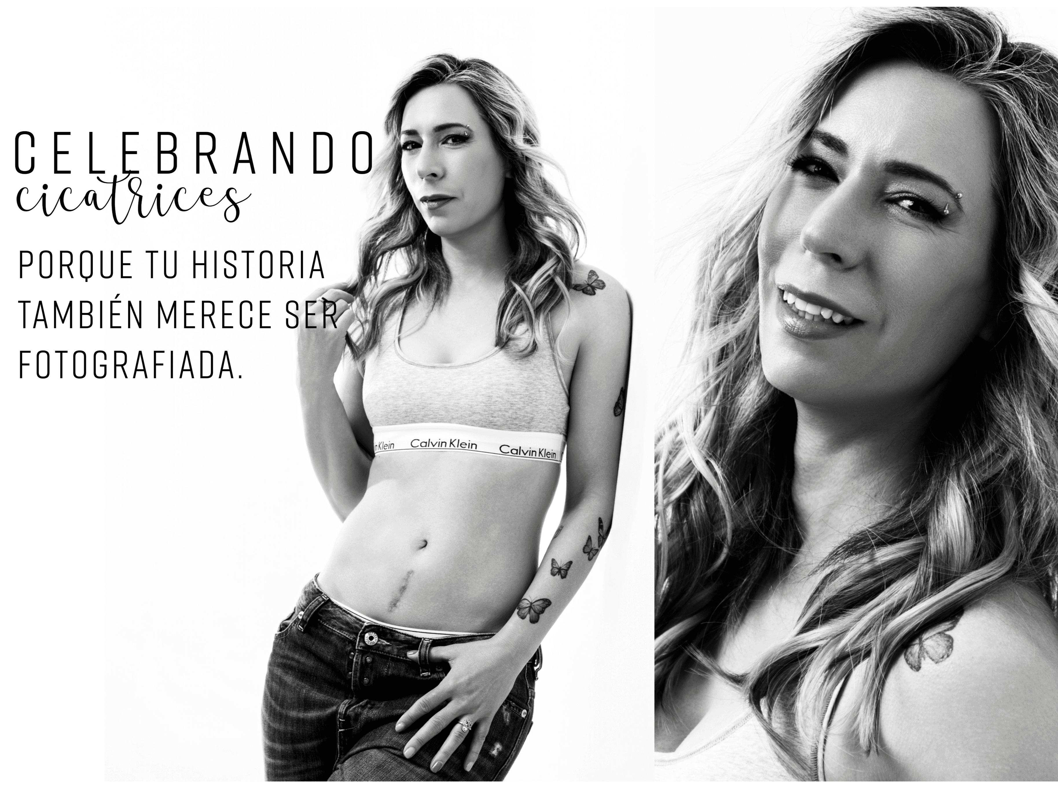 sesión de fotos con cicatrices en estudio fotográfico minimalista