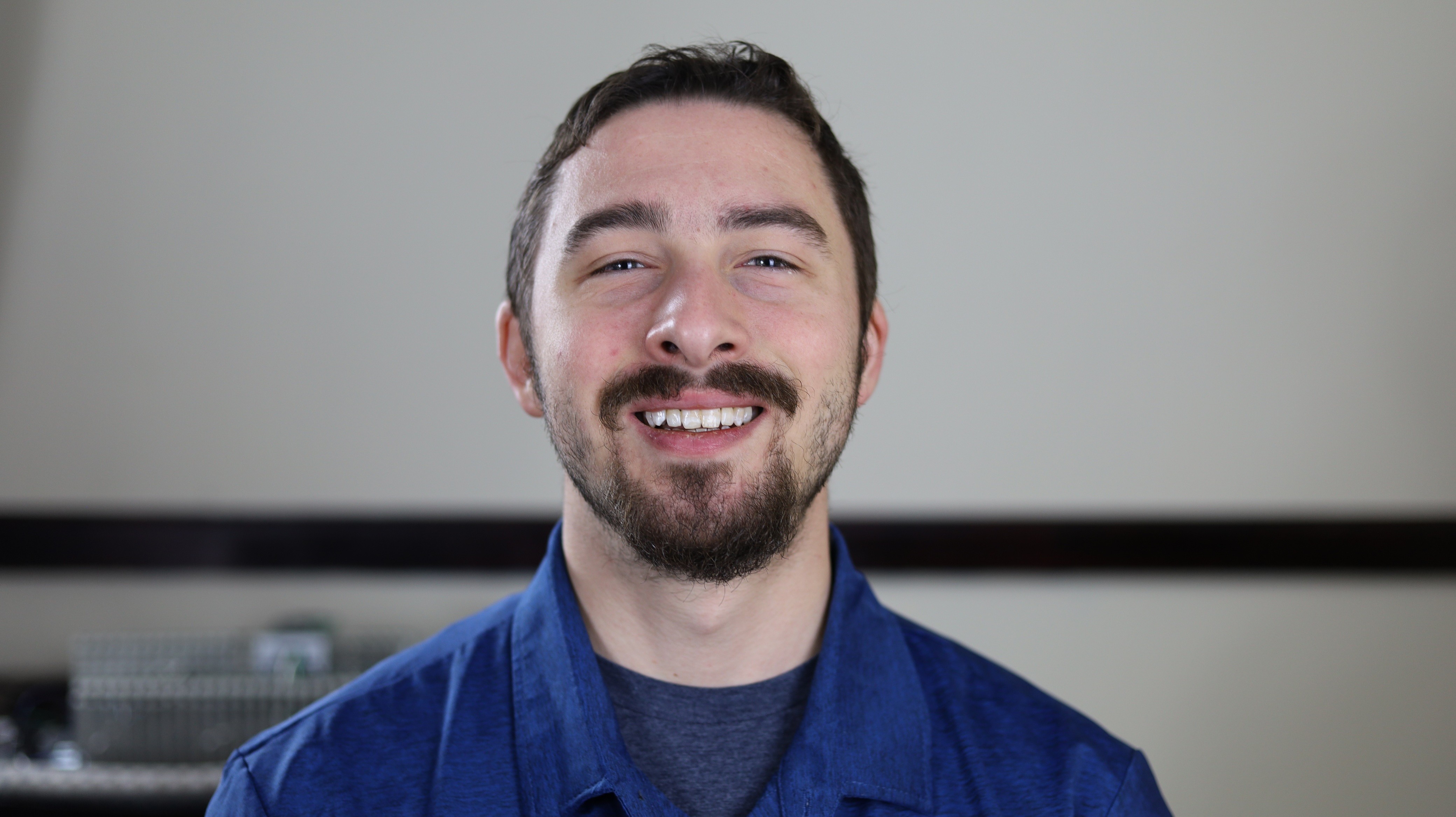 Woman smiling in an office