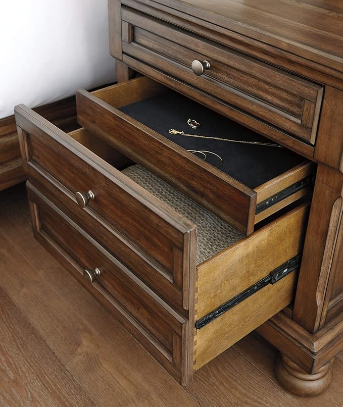 Elegant flynnter nightstand with ample storage space and a timeless design.