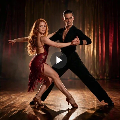 AI が生成した 2 人のパフォーマーによる映画のようなダンス シーン