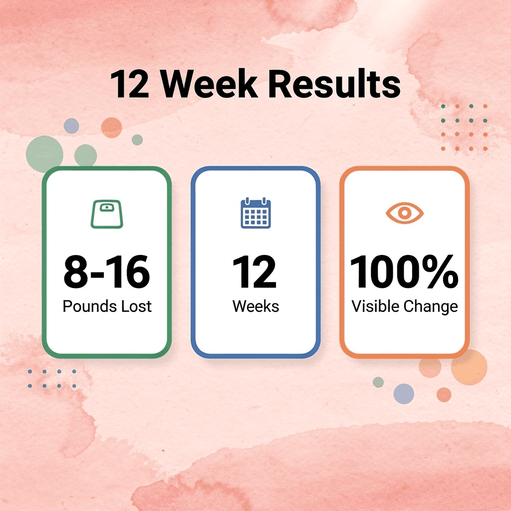 Key metrics showing 12-week transformation results