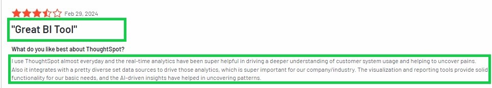 ThoughtSpot’s User Reviews