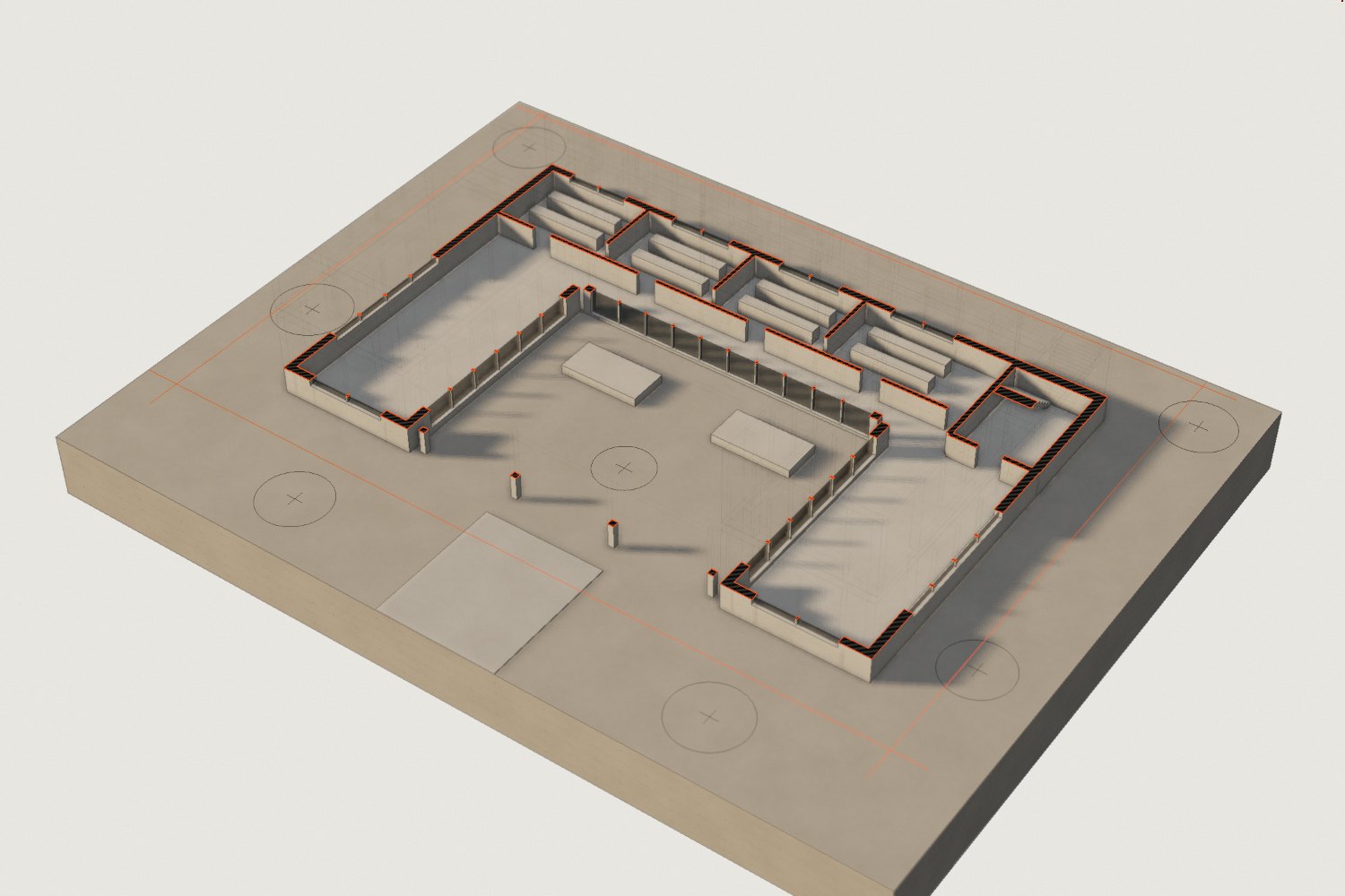 Model of Teglværket School, cut at the ground floor plan level
