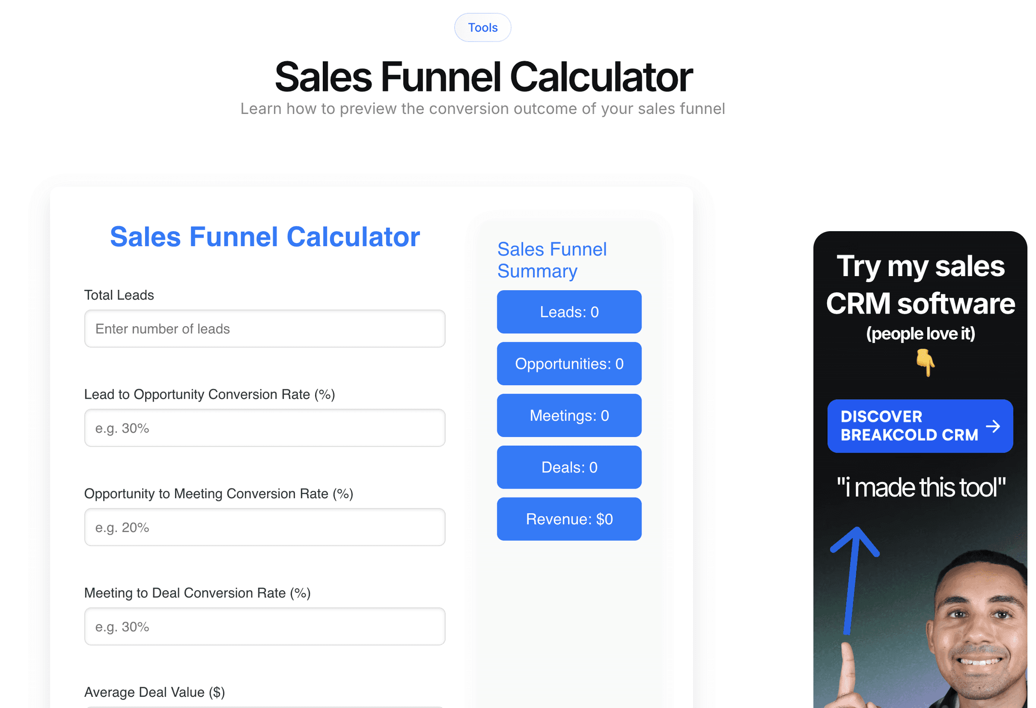 Sales Funnel Calculator