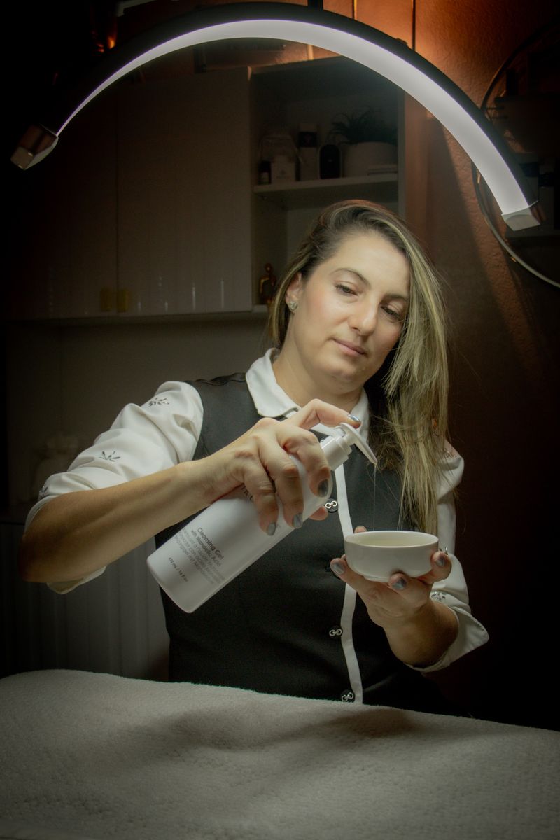 Person receiving a back massage