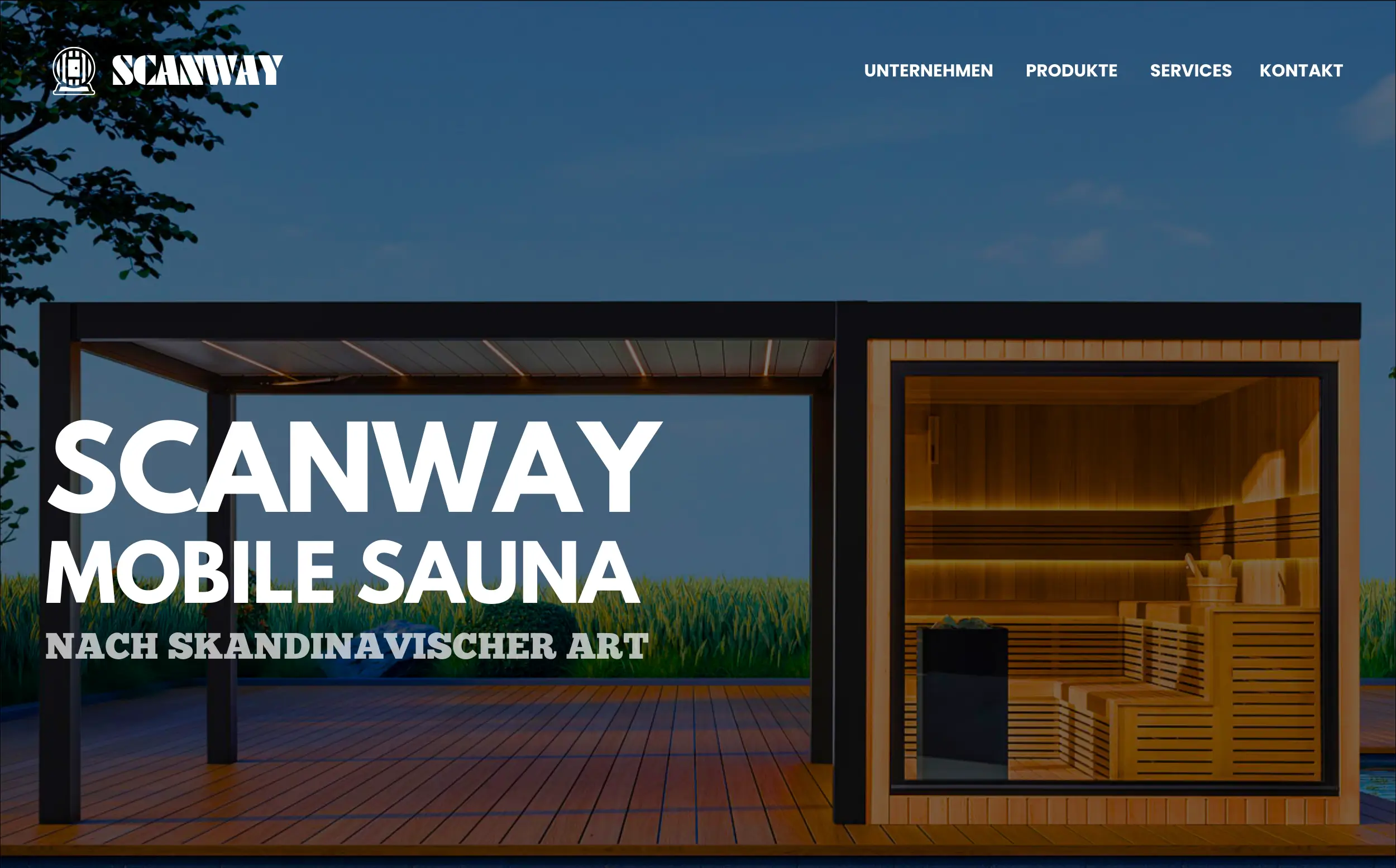 Website-Auschnitt Scanway (mobile Sauna)