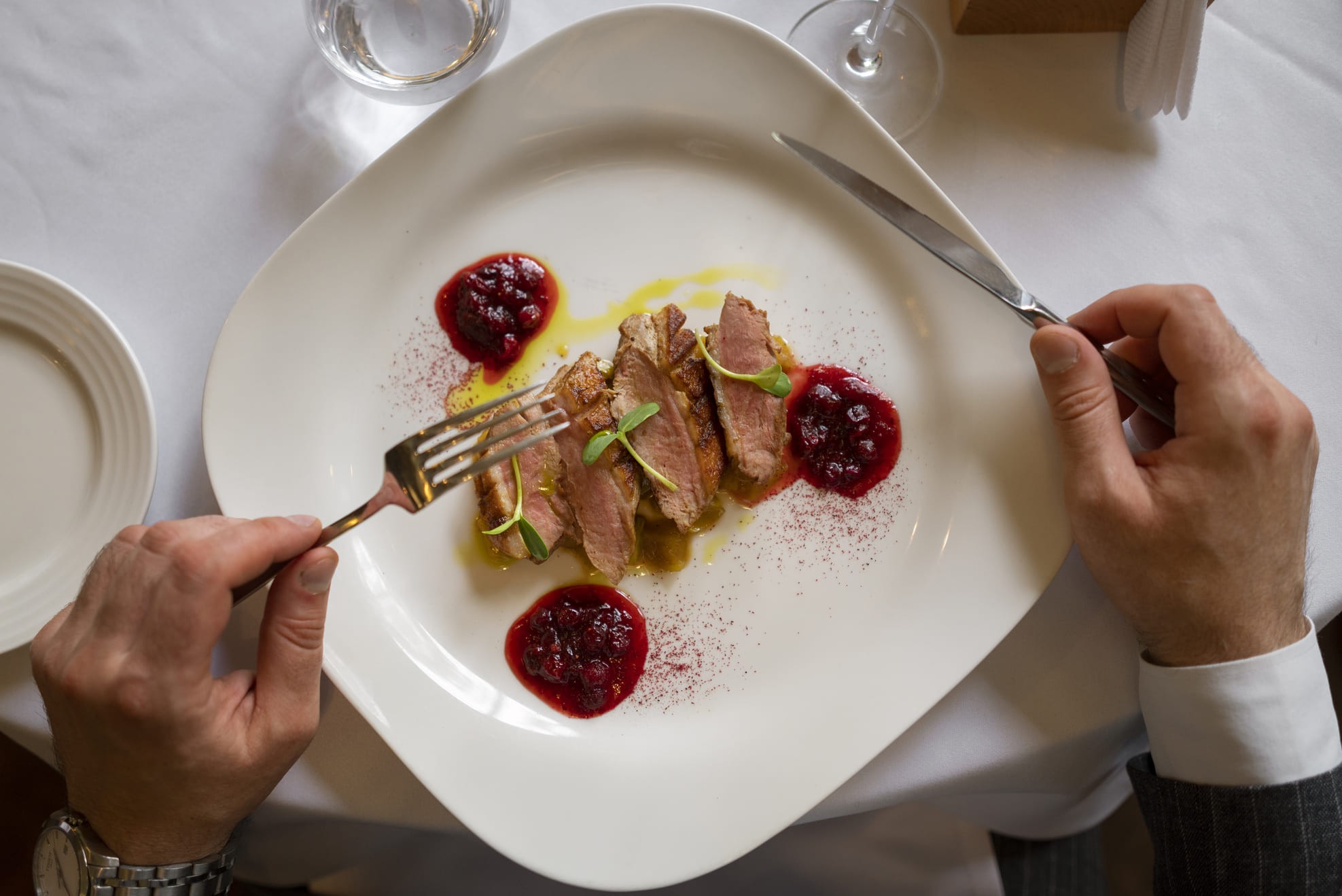 green vegetable on white ceramic plate