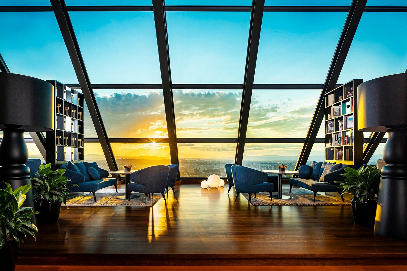 Grand Hotel Millennium Sofia sunset view 