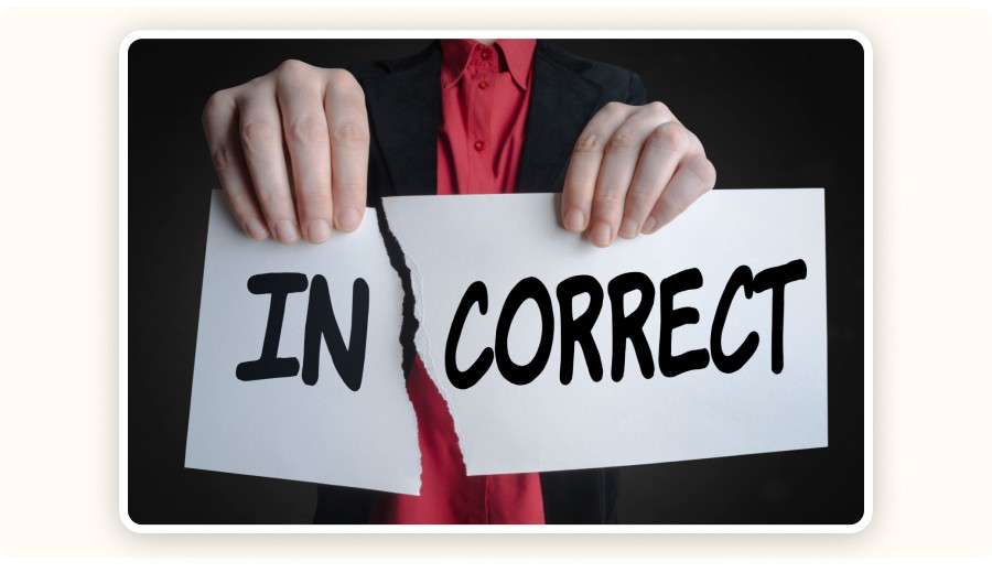 The word “Incorrect”