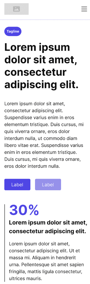 Un template d'interface web mettant en avant des statistiques avantages pour l'utilisateur au sein d'un Design System.