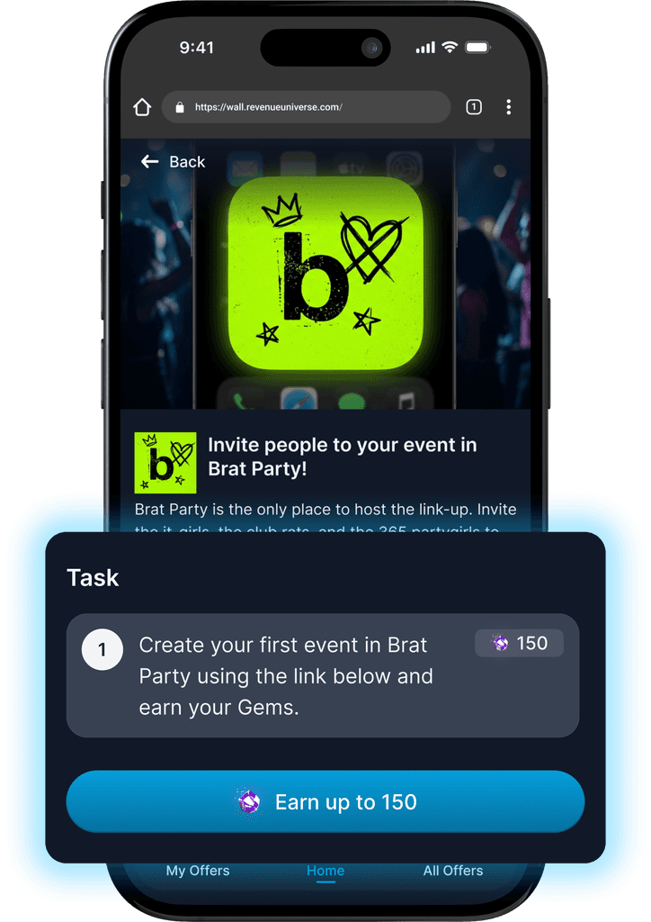 Smartphone displaying a Chime offer on a mobile offerwall.