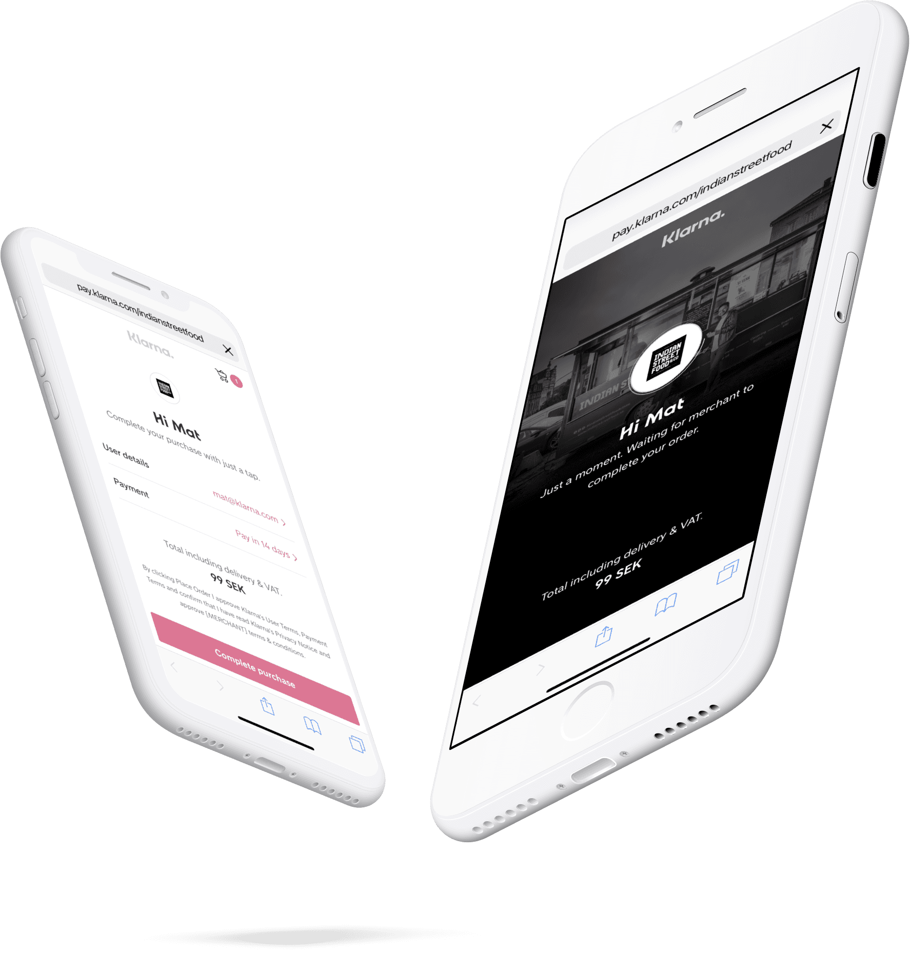 Klarna in-store webpage mockup