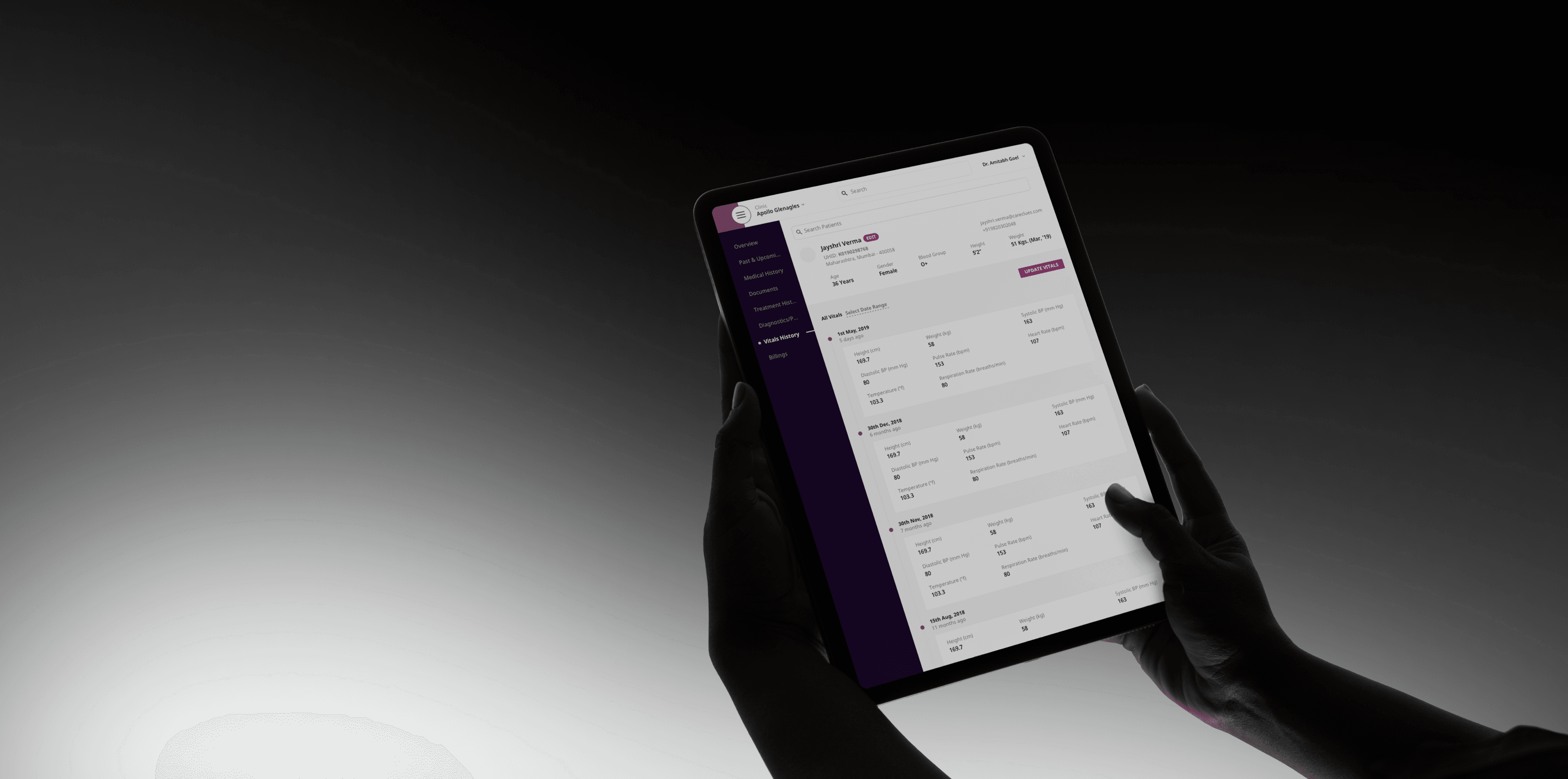 A tablet mockup of the careclues website 